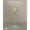 Langaton LED-pöytävalaisin, koko S, 25 cm, beige