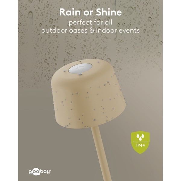 Langaton LED-pöytävalaisin, koko S, 25 cm, beige