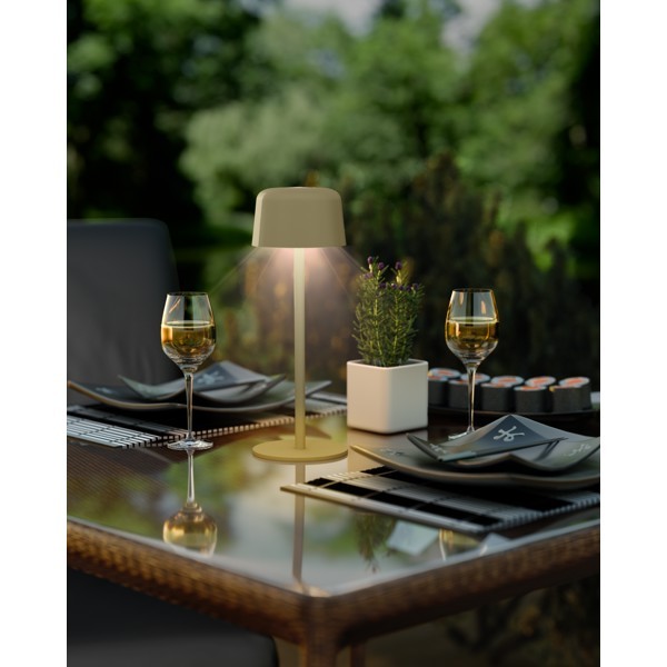 Langaton LED-pöytävalaisin, koko S, 25 cm, beige
