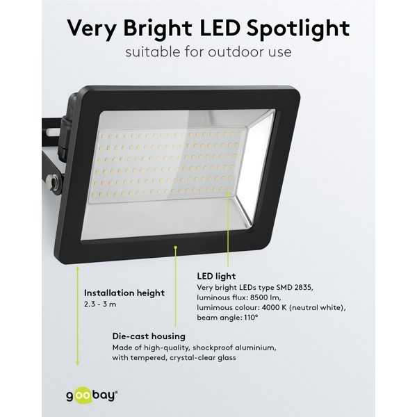 LED-ulkovalonheitin, 100 W