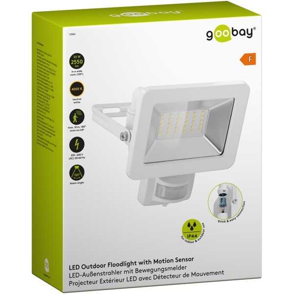 LED-ulkovalonheitin, 30 W, liiketunnistimella
