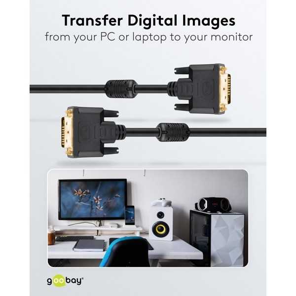 DVI-D Full HD -kaapeli Dual Link, kullattu
