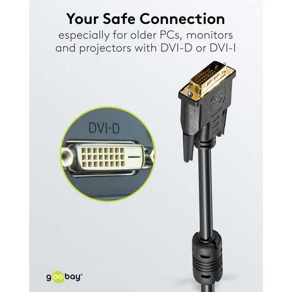 DVI-D Full HD -kaapeli Dual Link, kullattu