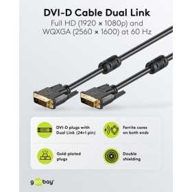 DVI-D Full HD -kaapeli Dual Link, kullattu