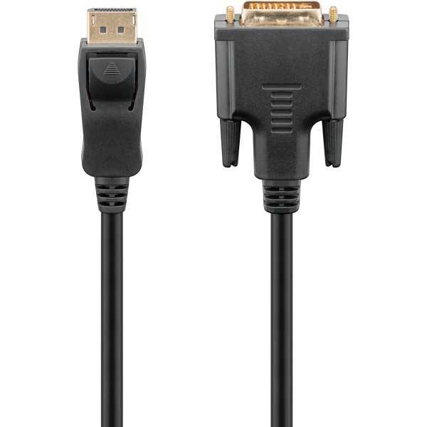 DisplayPort/DVI-D-sovitinkaapeli 1.2, kullattu