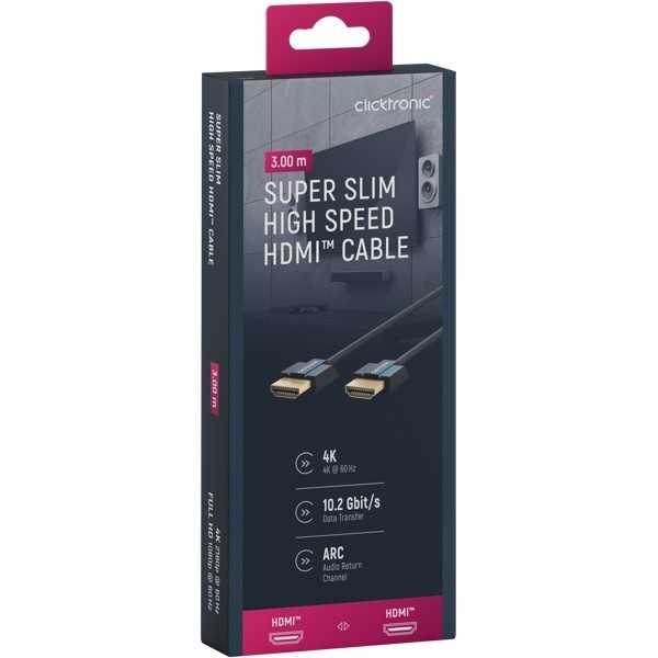 Erittäin ohut ja nopea HDMI-kaapeli Ethernet-liitännällä