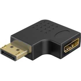 DisplayPort-kulmasovitin 90° vasemmalle