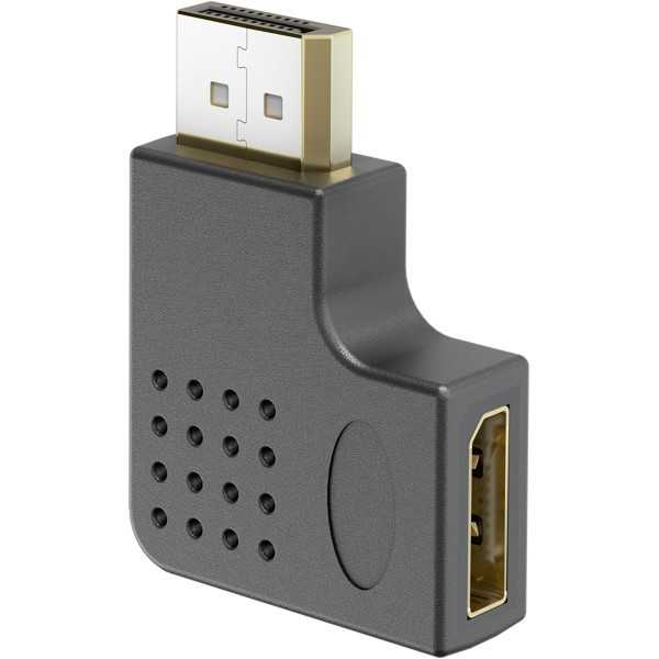 DisplayPort-kulmasovitin 90° vasemmalle