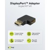DisplayPort-kulmasovitin 90° vasemmalle