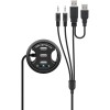 3-porttinen sisäänrakennettu USB-keskitin, jossa 2 x 3,5 mm:n jakkiliitäntää