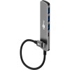 Ohut 4-porttinen USB-keskitin, USB-C - USB-C/USB-A, 5 Gbit/s