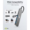 Ohut 4-porttinen USB-keskitin, USB-C - USB-C/USB-A, 5 Gbit/s
