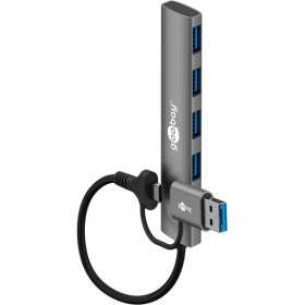 2-in-1 ohut 4-porttinen USB-keskitin, 5 Gbit/s