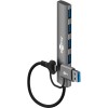 2-in-1 ohut 4-porttinen USB-keskitin, 5 Gbit/s