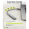 2-in-1 ohut 4-porttinen USB-keskitin, 5 Gbit/s