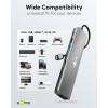 Ohut 8-porttinen USB-keskitin, jossa HDMI ja RJ45, 5 Gbit/s