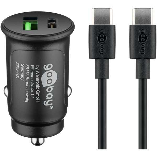 27 W:n kaksois-USB-auton pikalataussetti USB-C