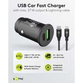 27 W:n kaksois-USB-auton pikalataussetti USB-C