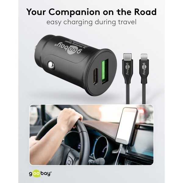 27 W:n kaksois-USB-auton pikalataussetti USB-C