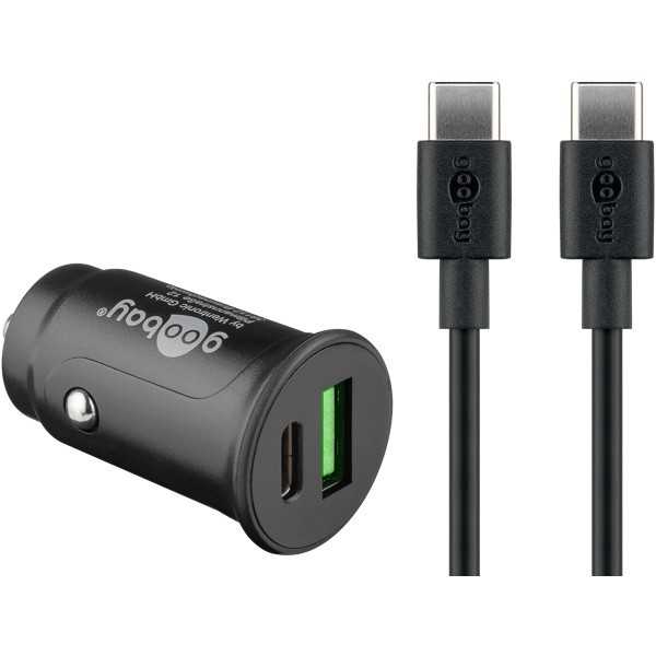 27 W:n kaksois-USB-auton pikalataussetti USB-C