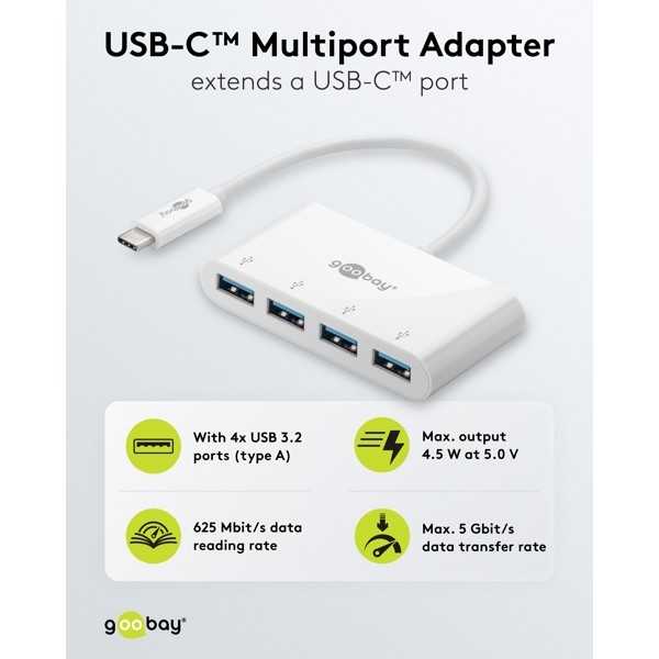4-porttinen USB-C-moniporttisovitin
