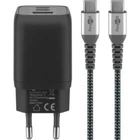 65 W:n setti, jossa USB-C-pikalaturin nanokaapeli ja USB-C-tekstiilikaapeli (1 m)