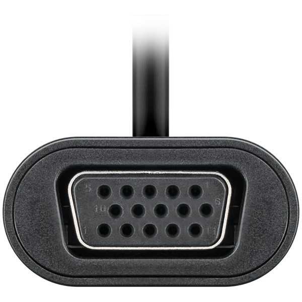 USB-C–VGA-sovitin, 0,2 m, musta