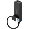 USB-A Ethernet-sovitin, musta