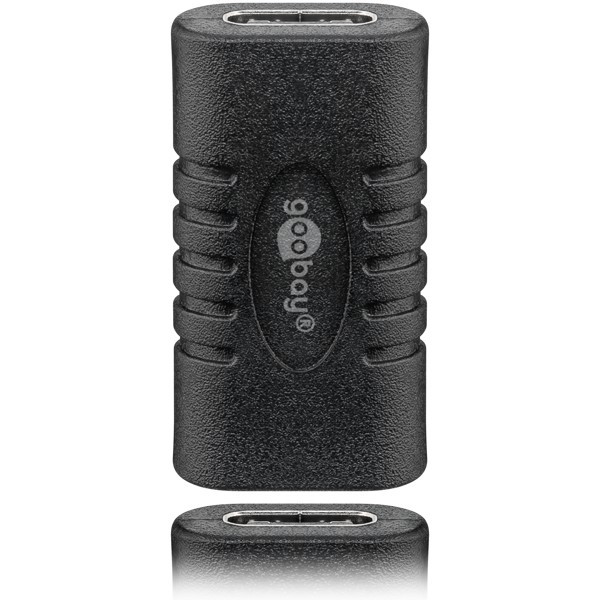 USB-C - USB-C -sovitin, kytkentä, musta