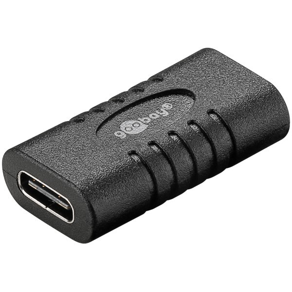 USB-C - USB-C -sovitin, kytkentä, musta