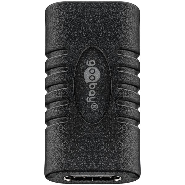USB-C - USB-C -sovitin, kytkentä, musta