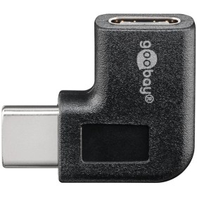 USB-C - USB-C -sovitin 90°, musta