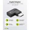 USB-C - USB-C -sovitin 90°, musta