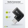 USB-C - USB-C -sovitin 90°, musta