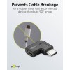 USB-C - USB-C -sovitin 90°, musta