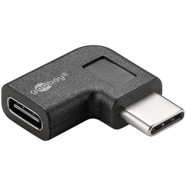 USB-C - USB-C -sovitin 90°, musta