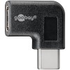 USB-C - USB-C -sovitin 90°, musta