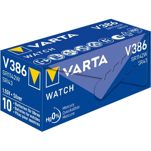 SR43 (V386) paristo, 10 kpl laatikossa