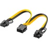 Virtalähdekaapeli 8-nastainen naaras - kaksois 6+2 uros PCIe:lle