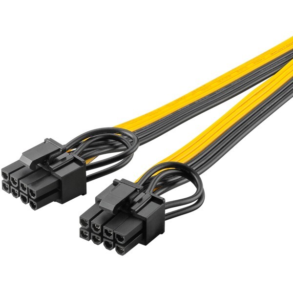 Virtalähdekaapeli 8-nastainen naaras - kaksois 6+2 uros PCIe:lle