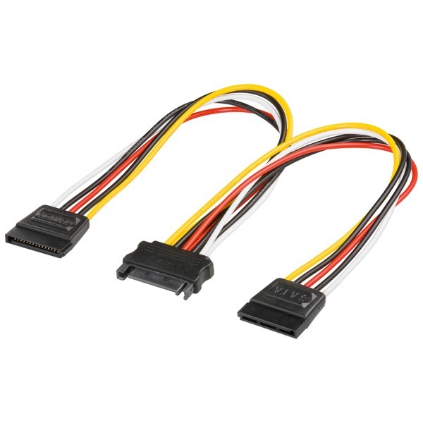 PC Y -virtakaapeli/sovitin, SATA 1x uros - 2x naaras
