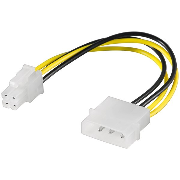 Tietokoneen virtakaapeli/sovitin, 5,25 tuuman uros - ATX12 P4, 4-nastainen