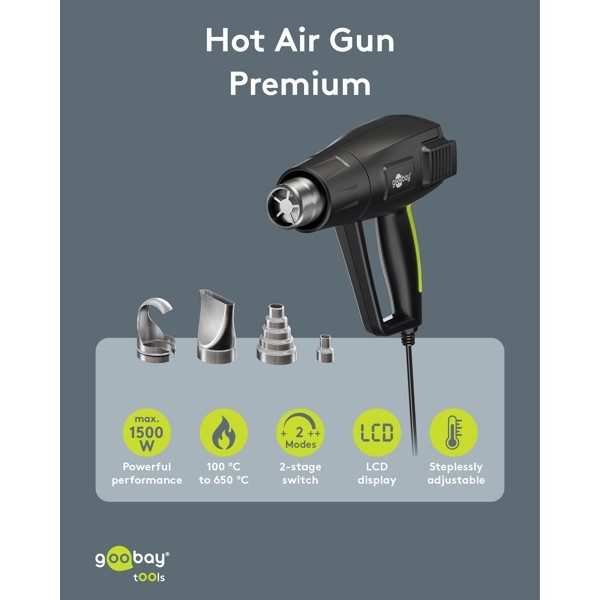 Kuumailmapistooli Premium, 1500 W