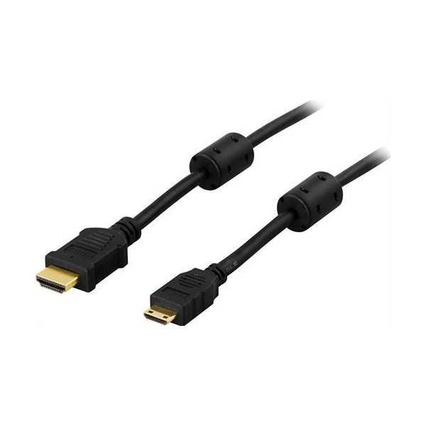 Deltaco MiniHDMI - HDMI kaapeli, 1m, musta