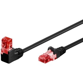 CAT 6 -kytkentäkaapeli 1x 90° kulma, U/UTP, musta