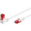 CAT 6 -kytkentäkaapeli 1x 90° kulma, U/UTP, valkoinen