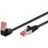 CAT 6 -kytkentäkaapeli 1x 90° kulma, S/FTP (PiMF), musta