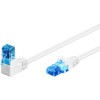 CAT 6 A -kytkentäkaapeli 1x 90° kulma, U/UTP, valkoinen