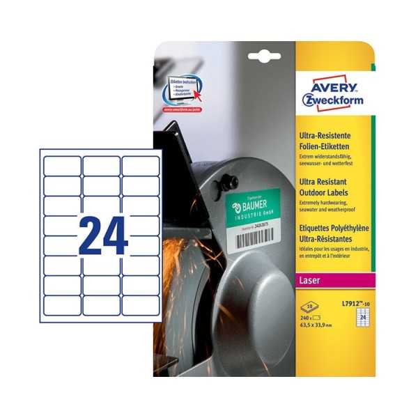 AVERY L7912-10 MERKINTÄTARRA 63,5X33,9MM