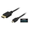 Deltaco MicroHDMI-HDMI kaapeli, 1m, musta
